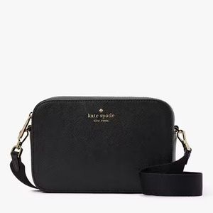 KATE SPADE *Madison* black leather camera rectangle crossbody mini bag purse